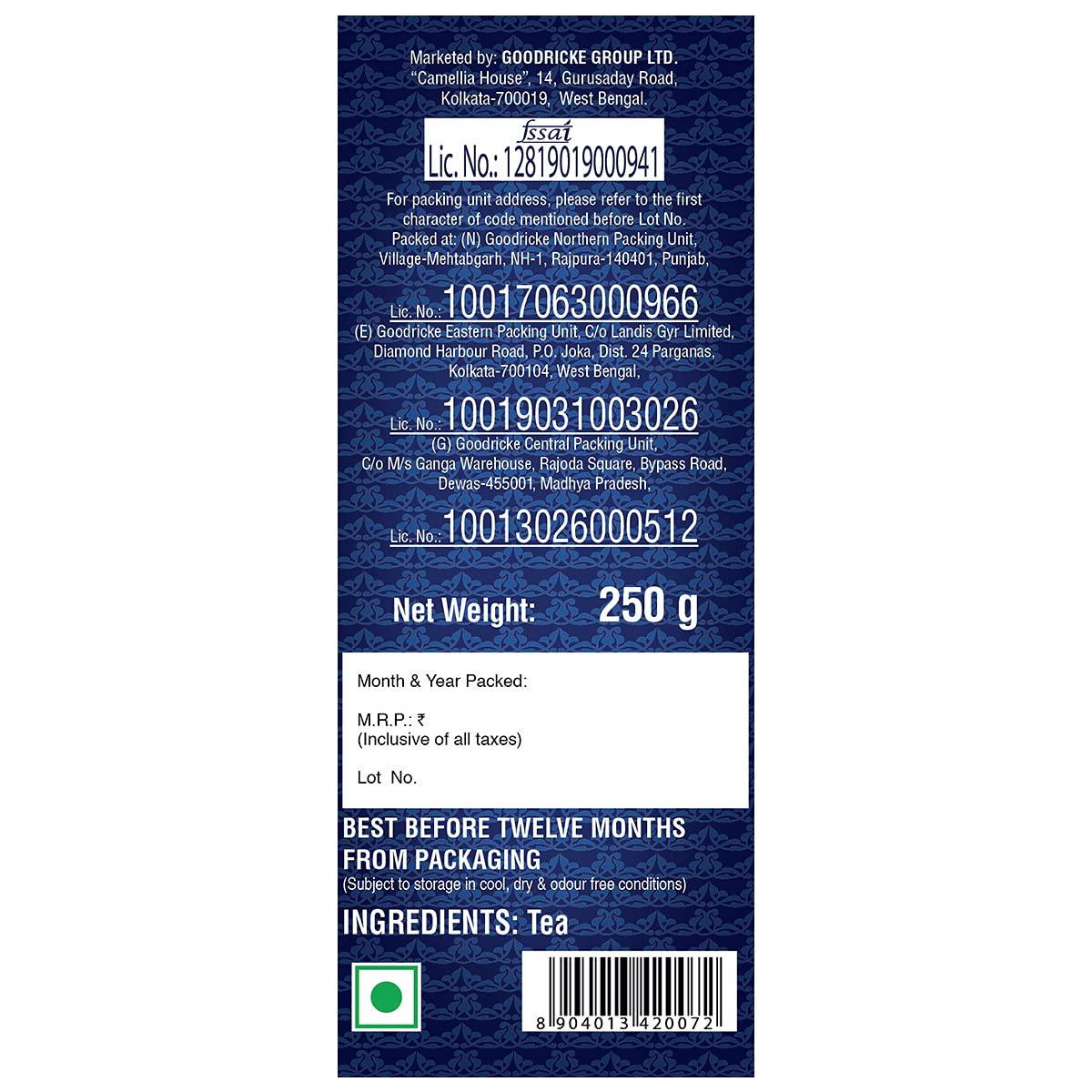 GOODRICKE GOODRICKE Value Pack - Roasted Darjeeling Tea (250g) + Khaass Assam Tea (250g) + Badamtam Premium Organic Darjeeling Tea (250g) | Richer Taste & Flavour