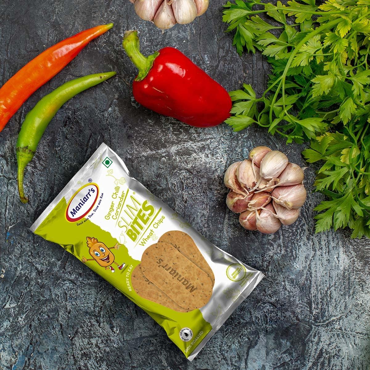 Maniarr's Maniarr\'s Plain Slim Bites Khakhra Continental 6 Flavors (Combo Pack Of 8), 420 Grams Wheat Khakhara, Healthy & Crispy, 100% Natural Ingredient, Low Carb Snack - Continental