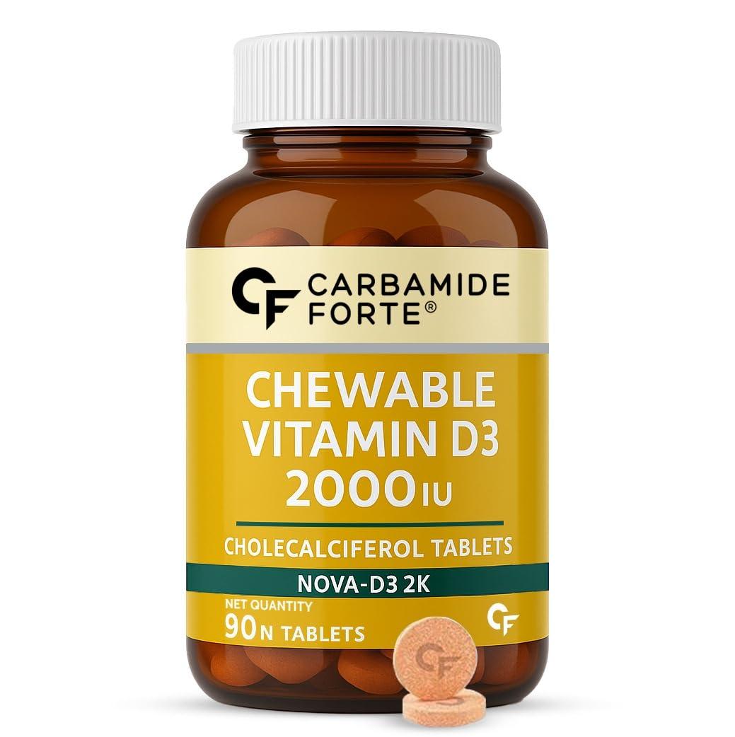 Carbamide Forte Carbamide Forte Vitamin D3 2000IU | Vitamin D Tablets for Bone & Immune Health | D3 supplement -Cholecalciferol | Vitamin D3 Tablets for Women & Men | Raspberry Flavour - 90 Tablets