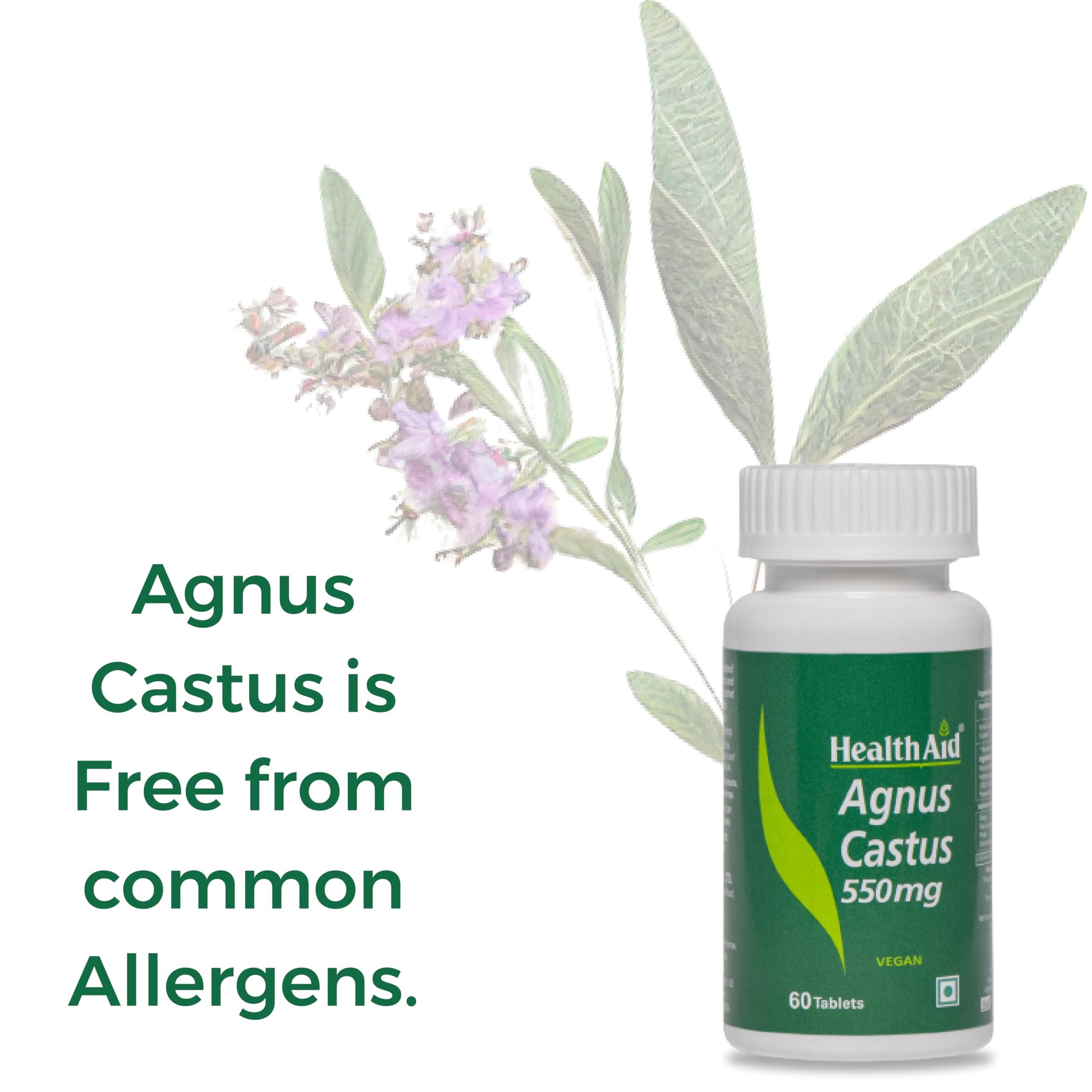 Health Aid HealthAid Agnus Castus - 180 Tablets | Manages Irregular Periods, PCOS/PCOD Symptoms & Hormonal Imbalance | Supplements for Women With Agnus Castus | Helps ease menopausal symptoms |
