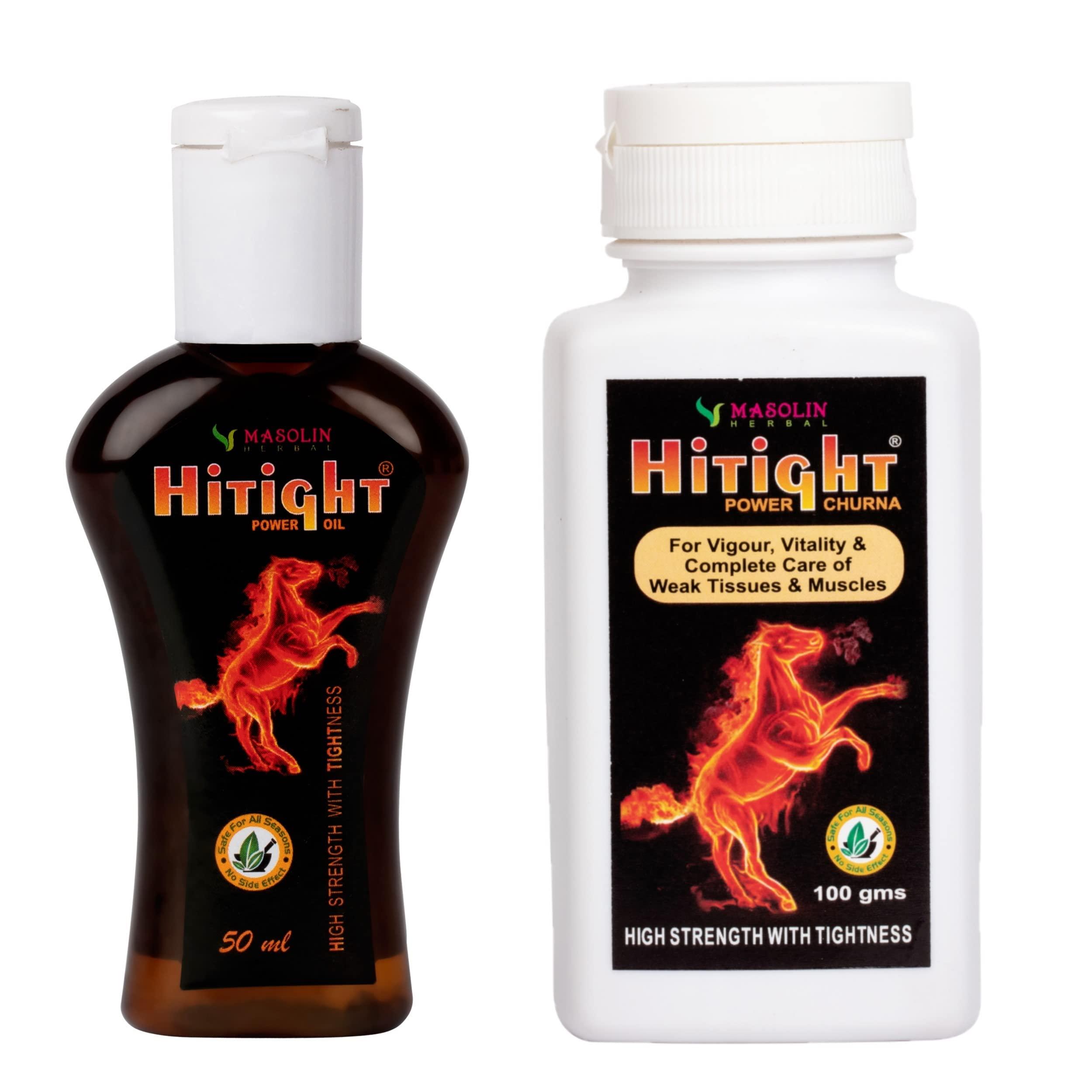 MASOLIN MASOLIN HERBAL HITIGHT POWER OIL 50ML & POWER CHURNA 100GM - COMBO FOR MEN