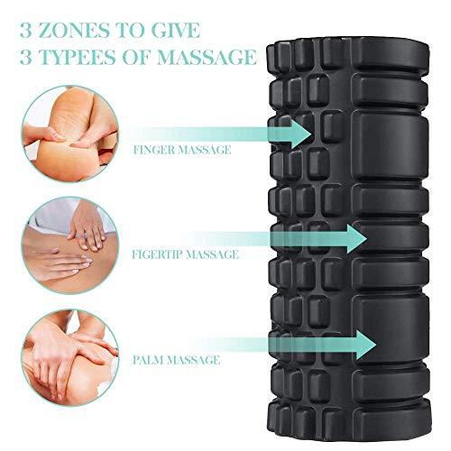 HOW (HOUSE OF WISHES) with Device How (House of Wishes) Bumpy Foam Roller, Solid Core EVA Foam Roller with Grid/Bump Texture for Fitness, Back Pain, Deep Tissue Massage