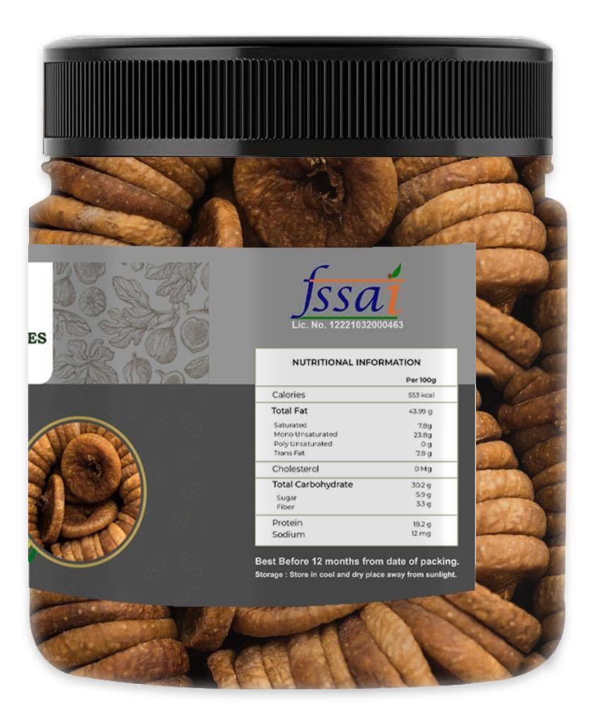 THE EDIBLES THE EDIBLES Premium Dried Jambo Afghani Anjeer 500 G Pack | Dried Figs | Rich Source of Fibre Calcium & Iron | Low in calories and Fat Free | Non-GMO Dried Figs