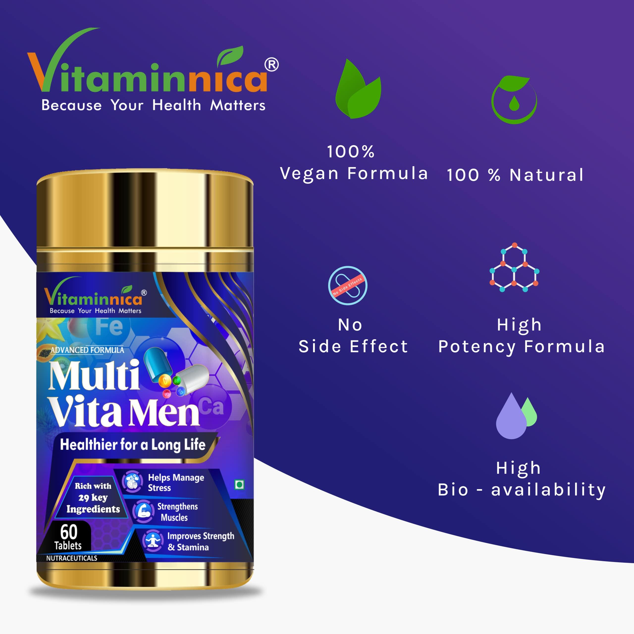 Vitaminnica Because your Health Matters Vitaminnica Combo Pack of Multi Vita Men & Women- 60 Multivitamin Tablets with Vitamin C & 28 other key nutrients for Overall Health & Immunity