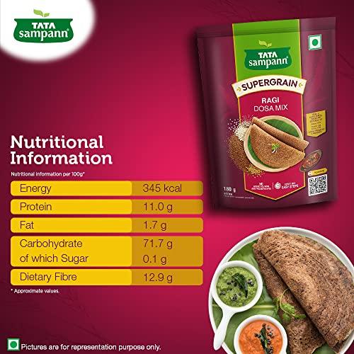 Tata Tata Sampann Supergrain Ragi Dosa Mix, Instant Ready to Cook Mix, 180g
