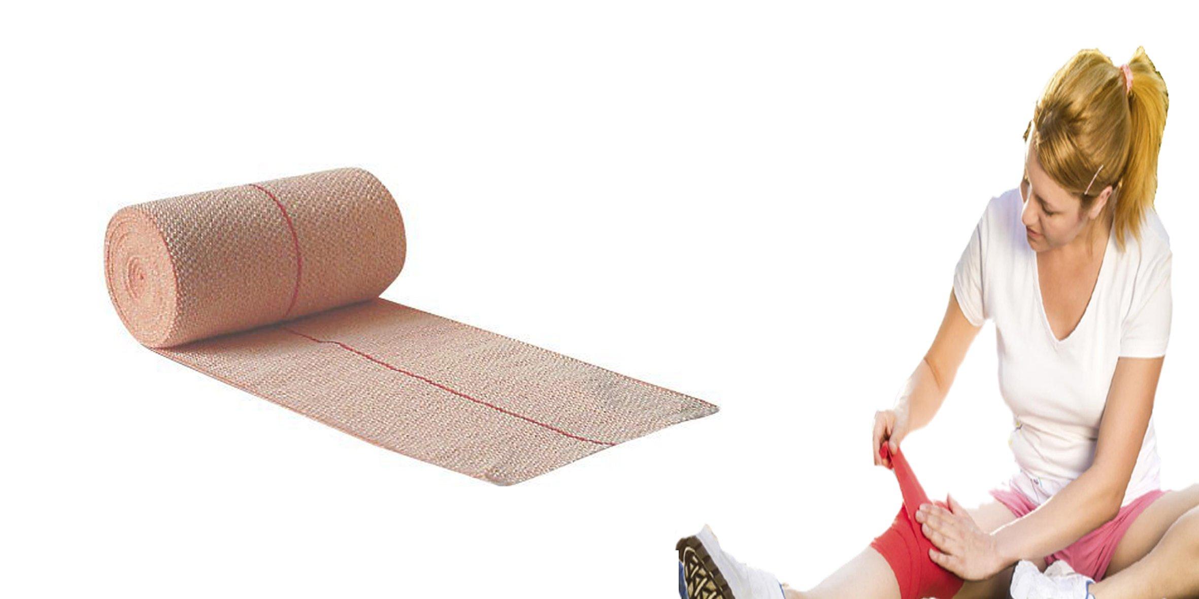 Comfort Comfort Elastic Crepe Bandage Stretched Length with Extra 2 Clips and Non Fraying Edges with End over Locking (8 cm X 4 m)