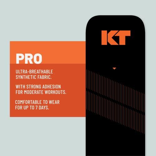 KT TAPE KT Tape Pro Synthetic Elastic Kinesiology 20 Pre-Cut 10-inch Strips Therapeutic Tape, Jet Black