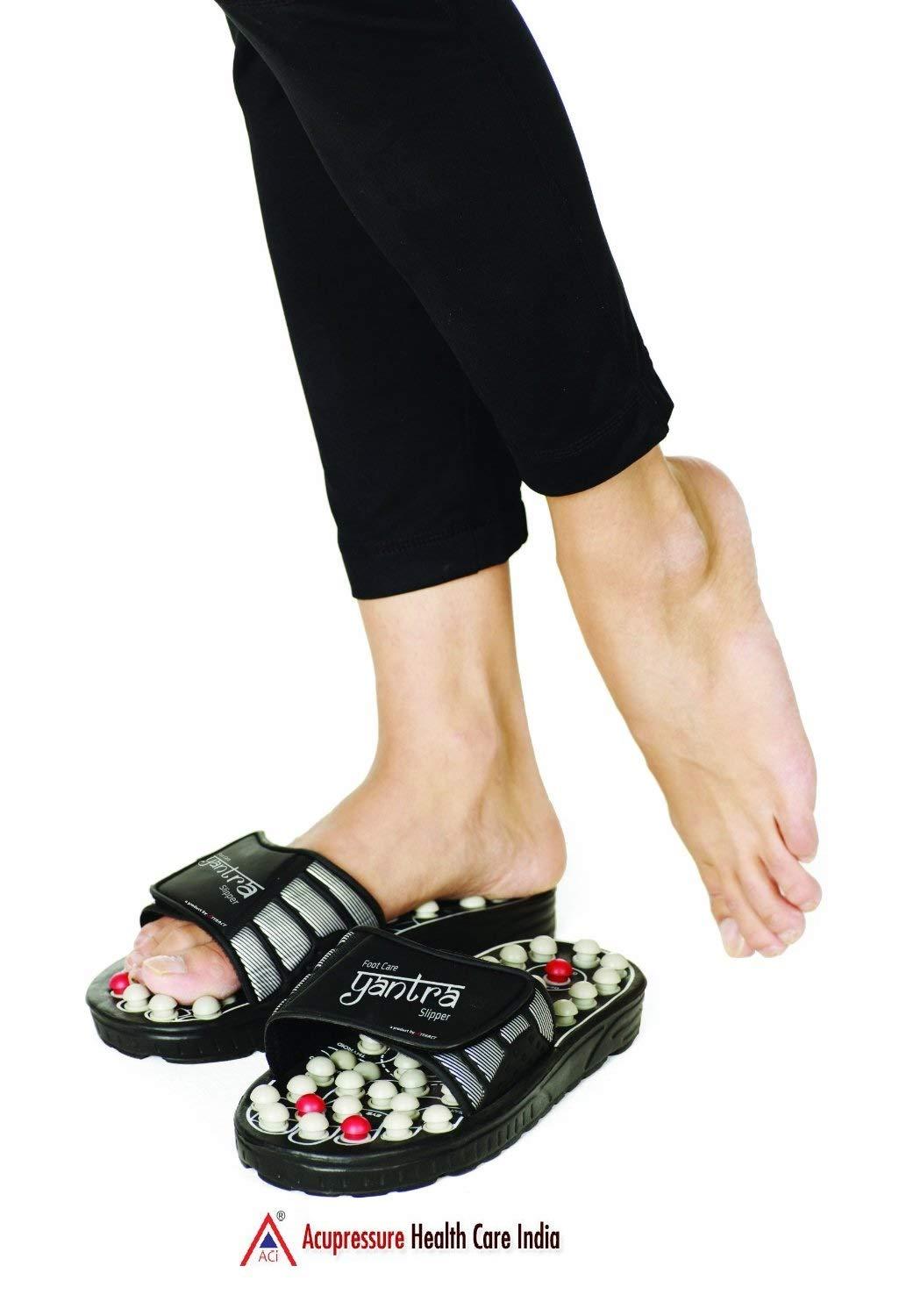 ACi ACi Accupressure Spring Accu Magnetic Therapy Yoga Slippers Paduka for Full Body Blood Circulation Natural Leg Foot Massager Relaxation Slippers For Men and Women (Unisex) (8)