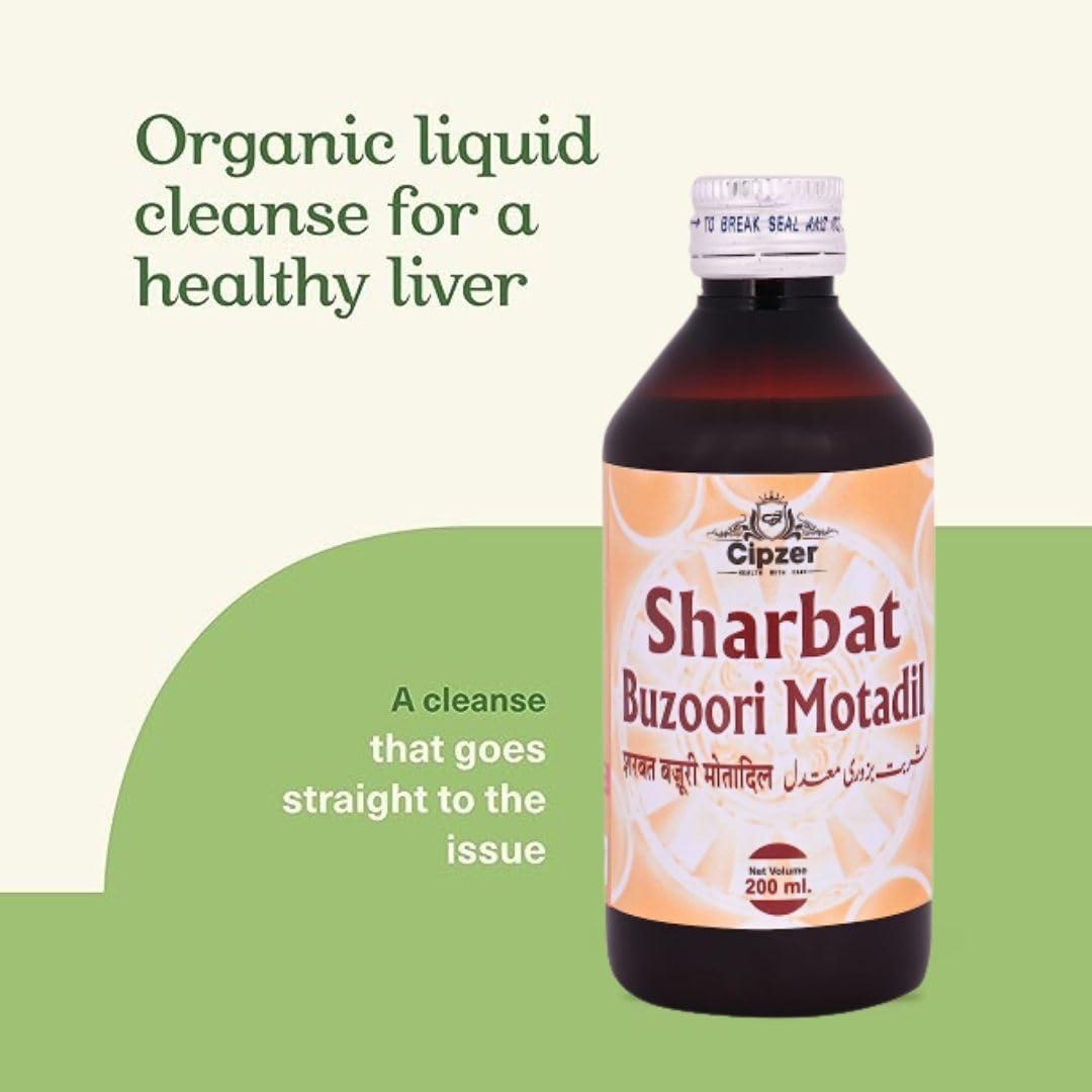 Cipzer Cipzer Sharbat Buzoori Motadil, Supports liver health and Helps with fatty liver, Improve digestive system & Strong immunity system | - 200 ml