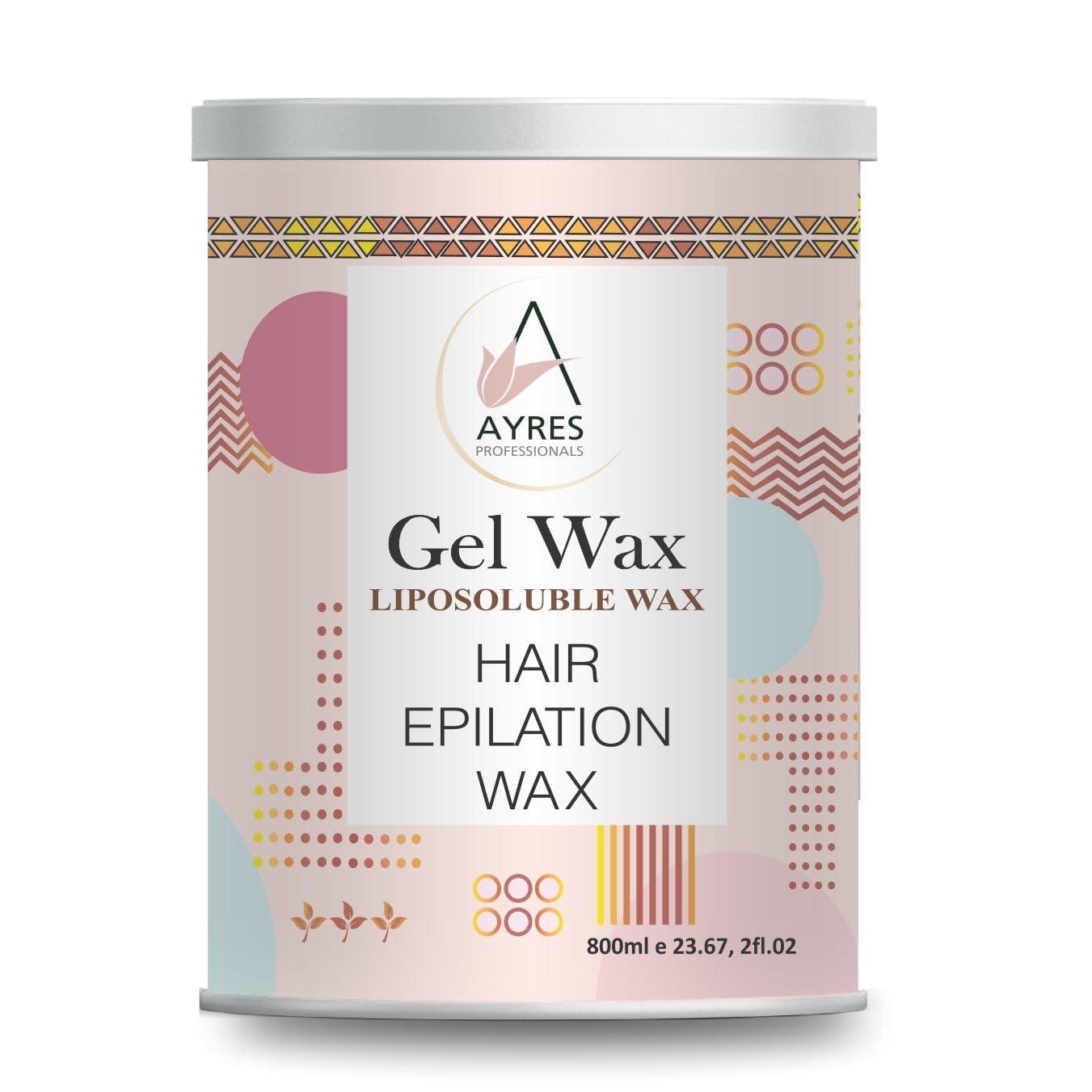 AYRES PROFESSIONAL WITH DEVICE OF A Ayres Liposoluble Gel Wax Crystal Clear Non Sticky Wax (800 Grams) | Arms, Legs, Chest, Back, And Full Body | Men & Women | Tan Removal | Oily To Normal Skin