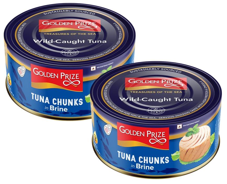 Golden Prize Golden Prize Tuna Chunks in Brine, 185g(Pack of 2)