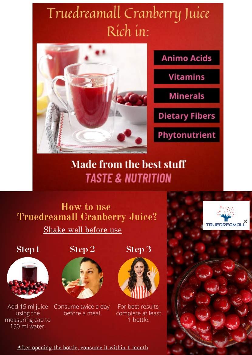 TRUEDREAMALL TRUEDREAMALL Cranberry Juice For Uti Sugar Free, Uti Male, Uti Women, Cranberry Real Natural Juice, Unsweetened, Pure & Organic Real For Uti (750 Ml Concentrated)