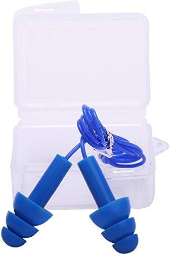IJARP IJARP 1 Pair of Waterproof Soft Silicone Gel Swimming Ear Protection Plugs with String Cord (Blue)
