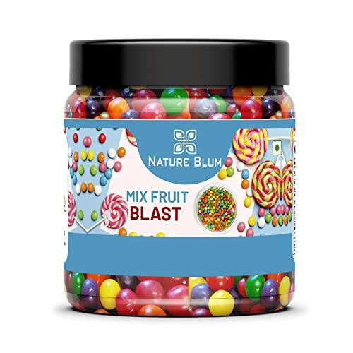 Nature Blum Nature Blum Mix Fruit Blast, Mix Fruit Pop Balls Pop Candy Fruit Flavoured Mouth Freshener, Flavor Candy Balls Jar Packaging (400g)