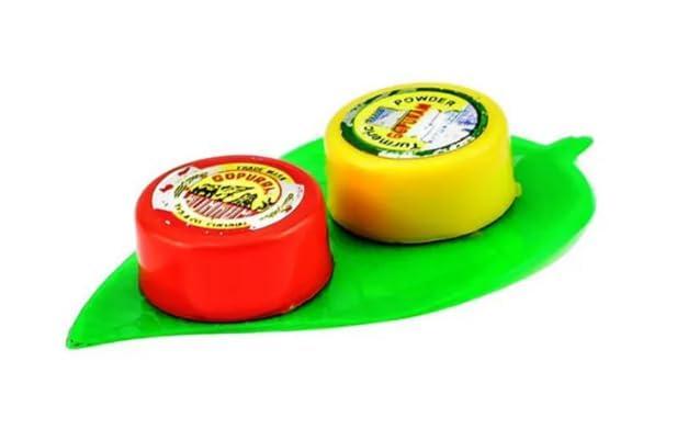 eVasavamba eVasavamba | Gopuram Leaf Set | Combi of Turmeric & Kumkum | Manjal & Kumkum | Thamboolam Pack | A++ Grade, 100 Sets