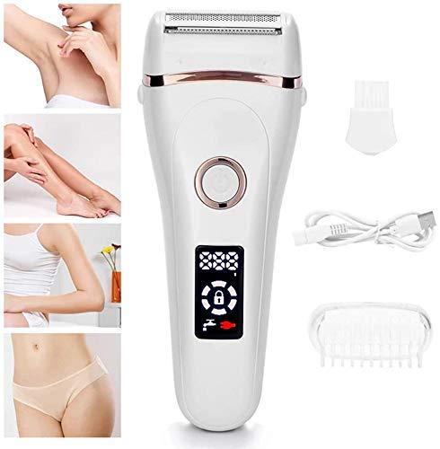 TOUARETAILS TOUARETAILS 3 in 1 Electric Body Razor For Women -Women Shaver Bikini Trimmer Body Hair Removal Epilator for Legs and Underarms Rechargeable Wet and Dry Painless Cordless with LED Light- White