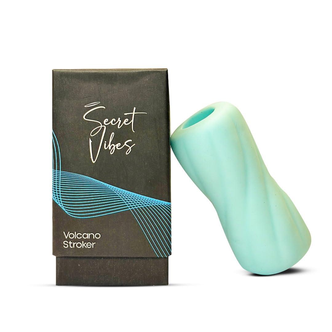 Secret Vibes Volcano Stress Relief & Relaxation Sleeve massager for men, Crafted from durable materials - Blue