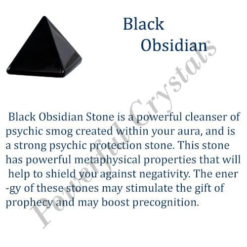 POWERFUL CRYSTALS POWERFUL CRYSTALS Stone Obsidian Pyramid Natural Stone Pyramid | Crystal Pyramid for Positive Energy, Vastu, Reiki and Chakra Healing | Black | 5cm