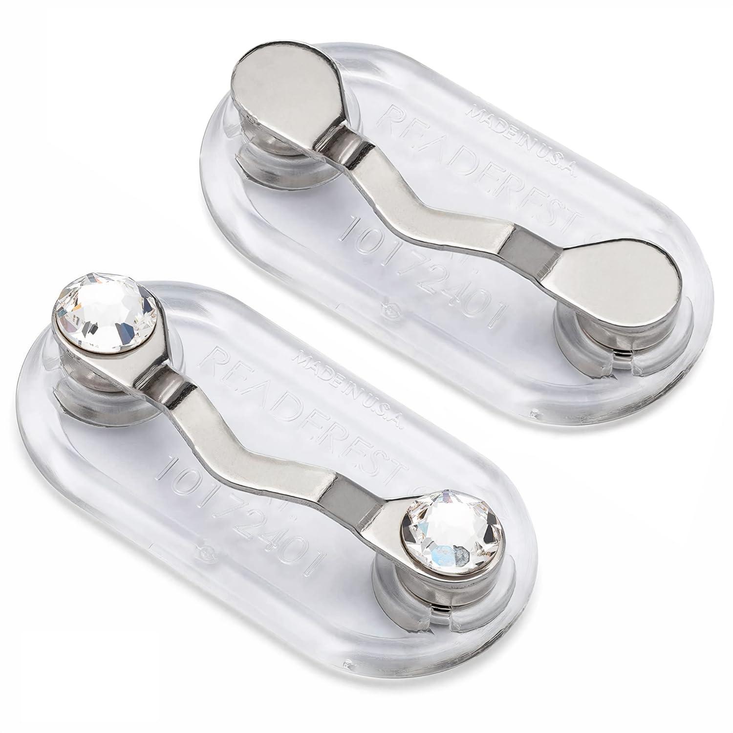 Readerest ReadeREST Original Stainless Steel & Clear Crystal Twin Pack