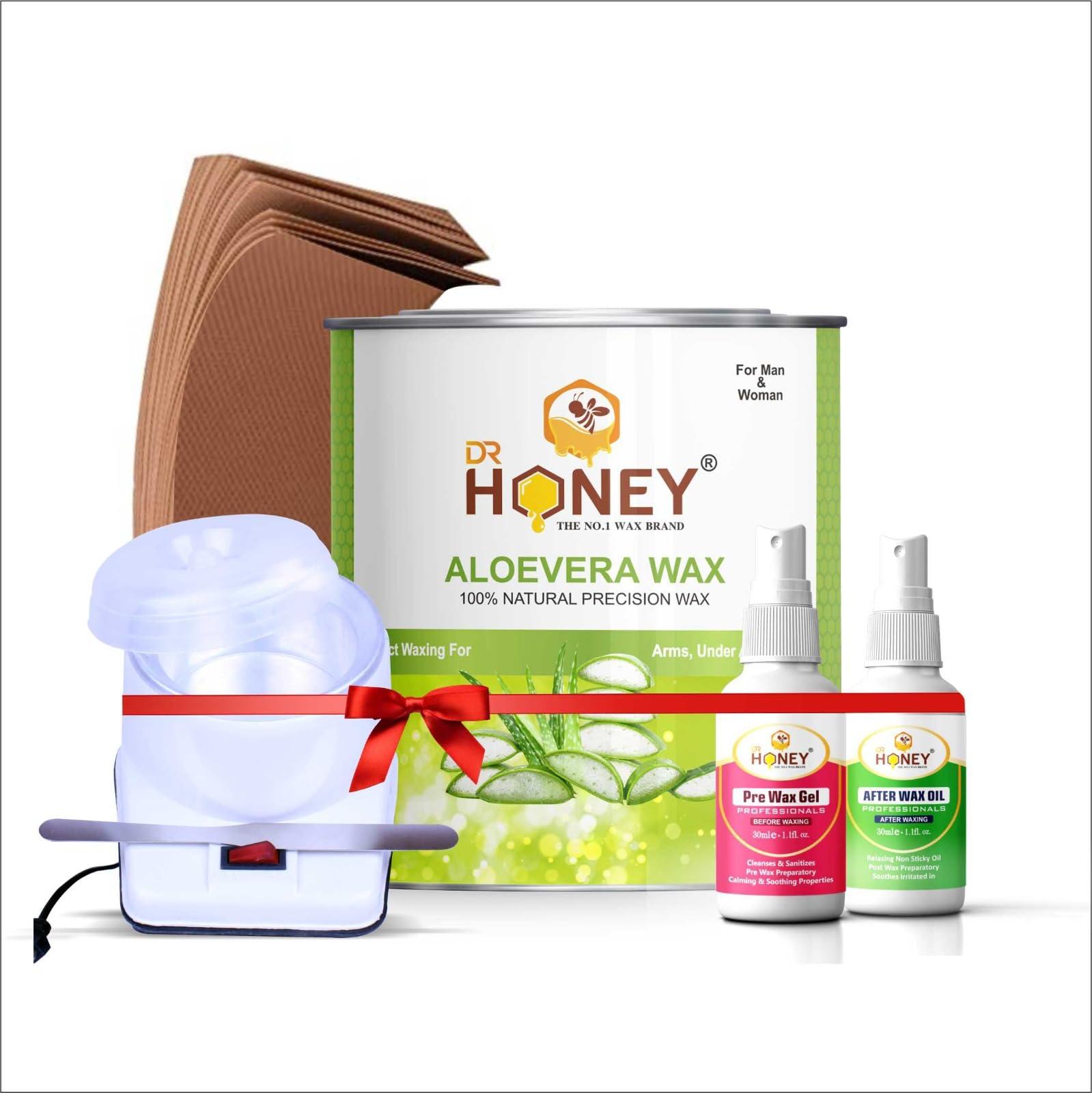 dr honey DR.HONEY Body Waxing Kit Aloe vera wax after before oil heater knife honey wax combo