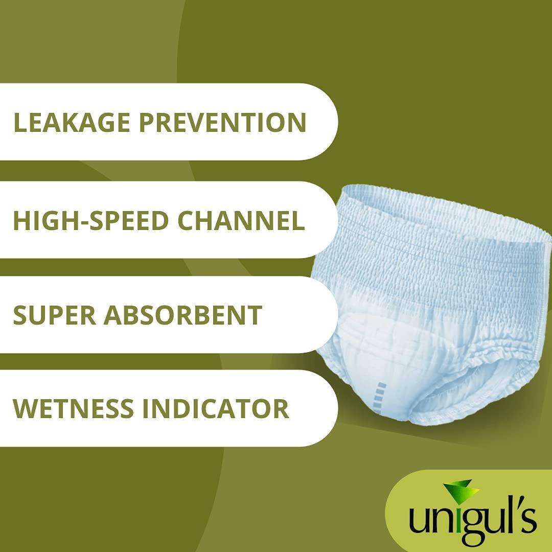 UNIGUL\'S Unigul\'s UltraPremium adult diapers tape style unisex adult diapers for incontinence protection in old age. high absorbency and best comfort throughout the day (medium)