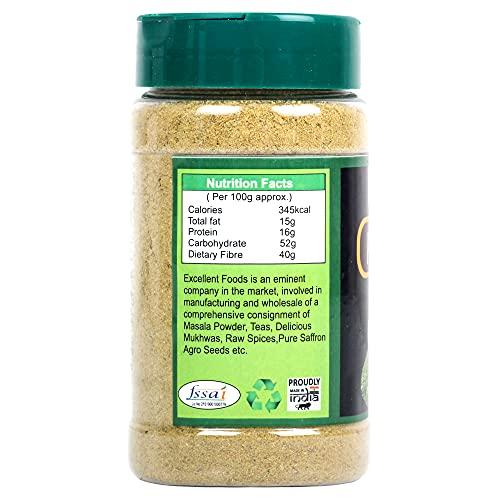 EXCELLENT FOODS EXCELLENT FOODS - Fennel Seeds Powder 100g (Saunf/Variyali Powder) | Strong Aroma | Freshly Ground & Pure | No Colors Added | Gluten Free | NON-GMO