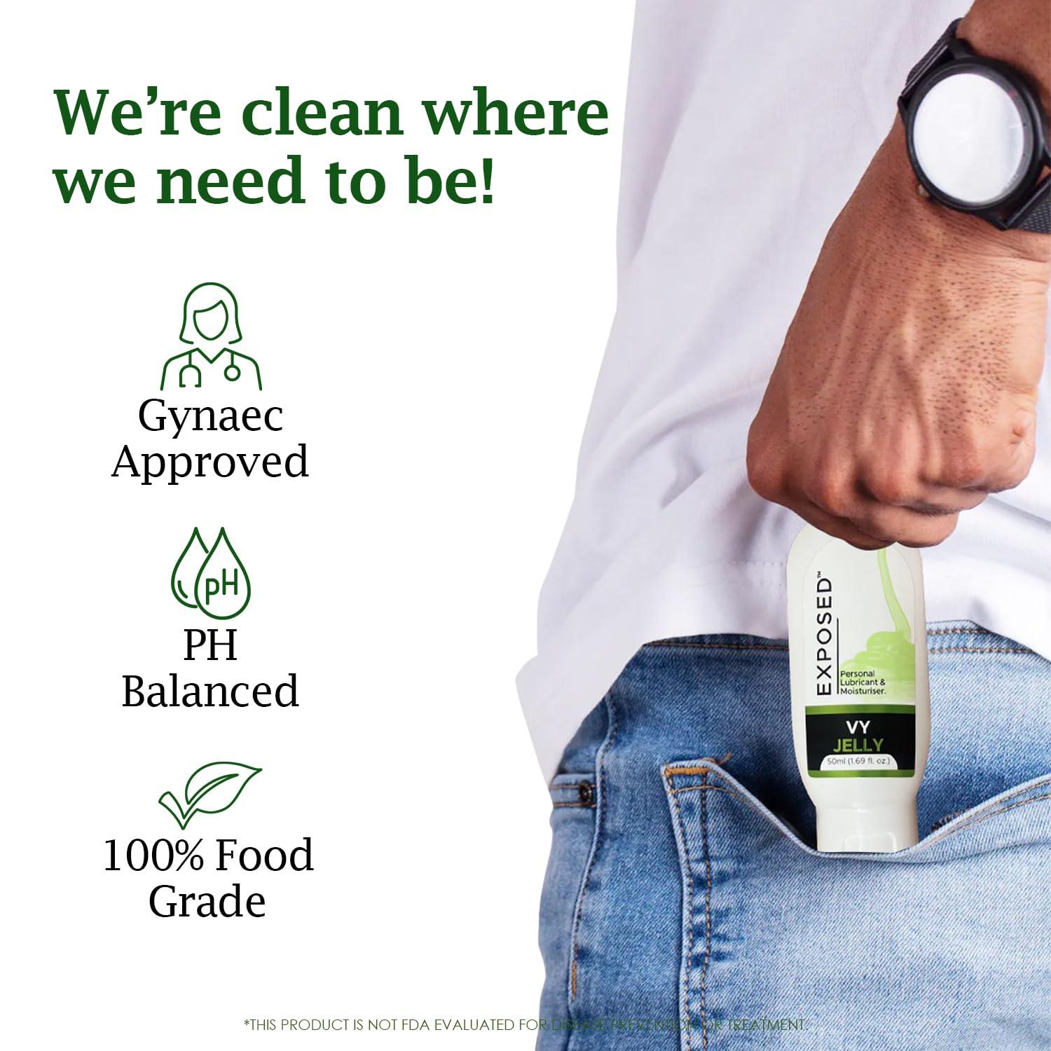 EXPOSED Exposed VY Jelly Lubricant Gel For Men & Women | Water-Based Lubricant | 100% Natural & Food Grade 50ml