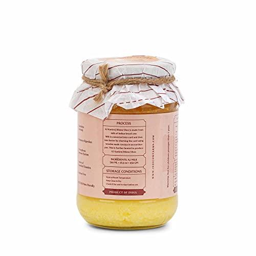 Indicow Indicow Foods Vedic Bilona A2 Cow Ghee | (Kankrej Cow A2 Vedic Bilona Ghee 500 ML) | Grass Fed, Hand Churned, 100% Pure and Preservative Free