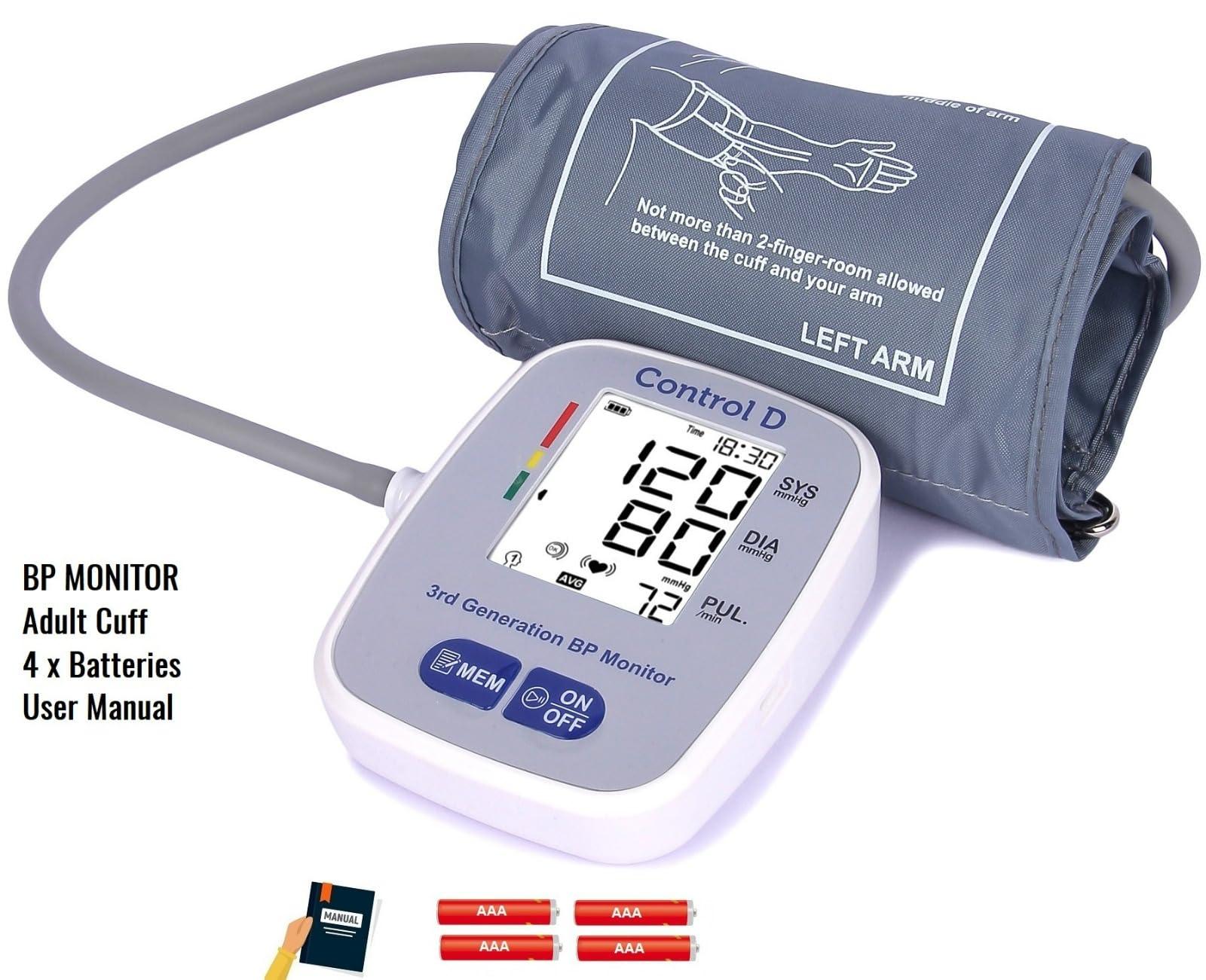 Control D Control D 3rd Generation USB Port to Power BP Machine Fully Automatic Comfort Digital Electronic Blood Pressure BP Monitor Machine with Mdi Technology (Silver)