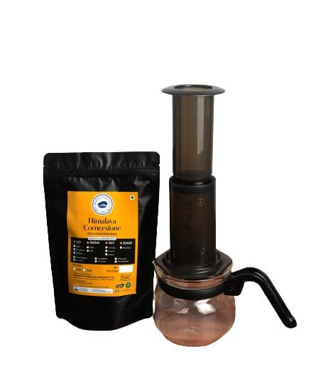 HIMALAYA CORNERSTONE COFFEE Himalaya Cornerstone Coffee - Medium Dark Roast Coffee 100% Arabica Freshly Roasted Ground Coffee (WHOLE BEANS, 500g)