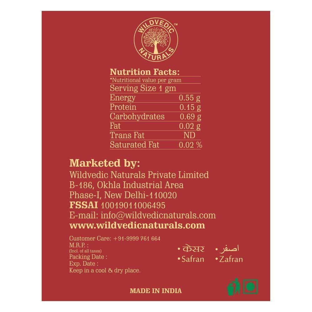 WILDVEDIC NATURALS Wildvedic Naturals Pure Kashmiri Kesar / Saffron - 1 Gram (Original Grade Saffron Threads,Quality Saffron )
