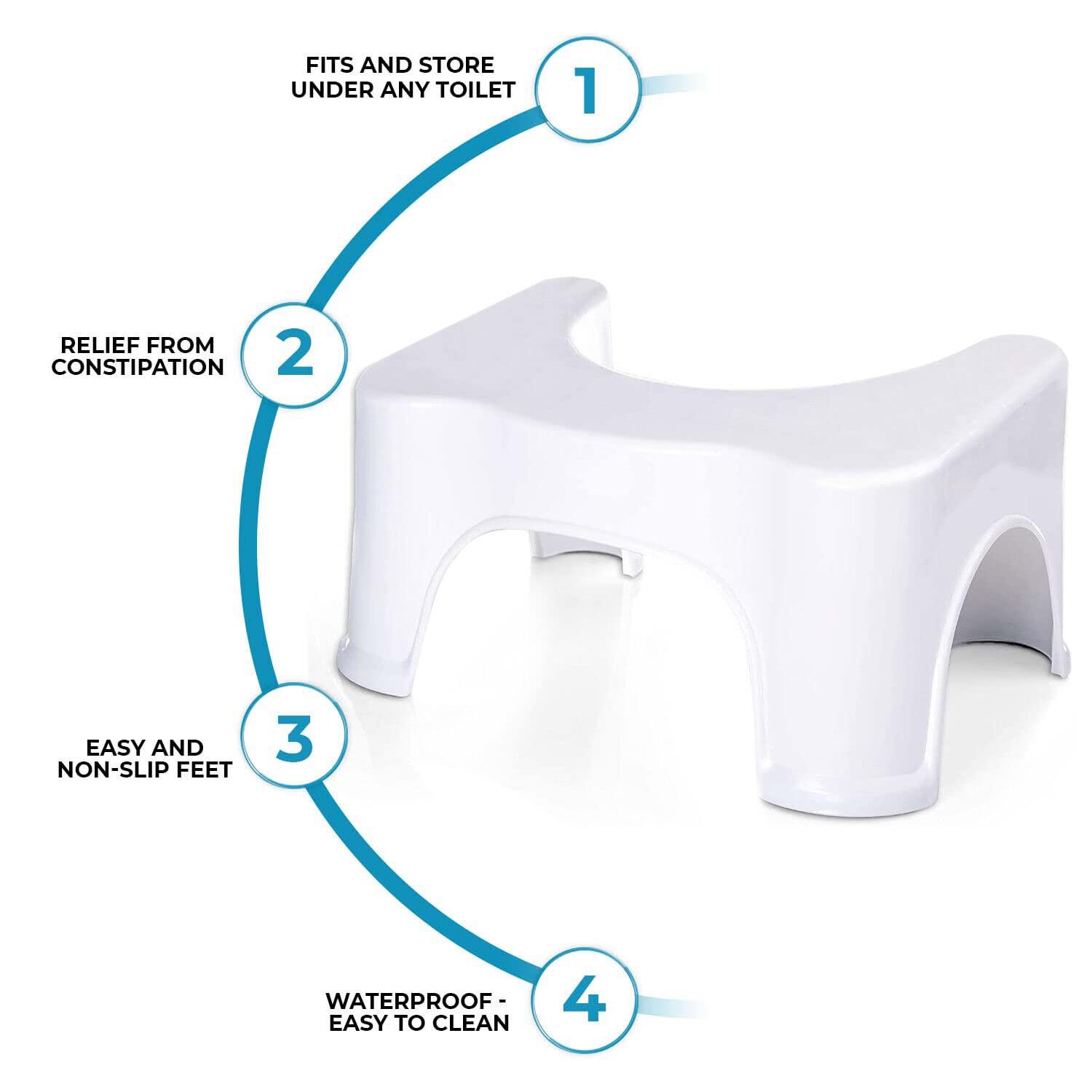 FYCAN FYCAN Toilet Stool | Medical Aid for the Toilet | Better Posture When Sitting on the Toilet | Aid to Subida for Children | against Constipation and Hemorrhoids Kids and Adult (White), Potty Step Stool