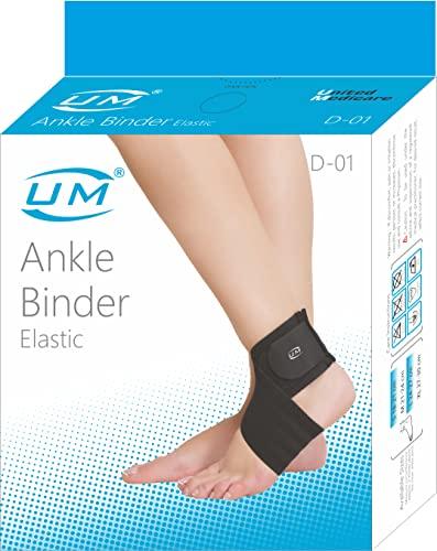 UM UNITED MEDICARE Ankle Binder Elastic (Premium) | Ankle Binder Ankle support | Ankle Band for Pain Relief | Stretchable Ankle Wrap for Sports | (S)