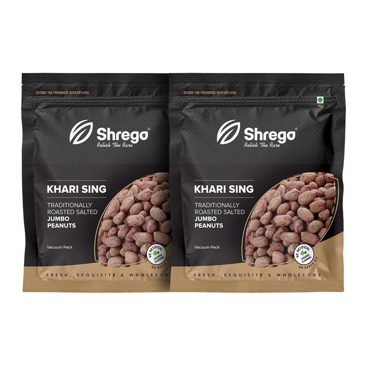 SHREGO Shrego Peanut Plus KHARI SING Traditionally Roasted Salted Jumbo Peanuts, Snack And Namkeen Vacuum Packed (720 gm)