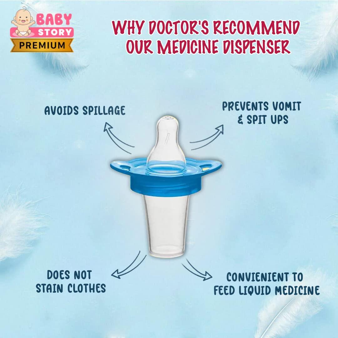 Healofy Healofy Medicine Dispenser/Dropper with Soft Silicone Nipple for Newborn (Blue)