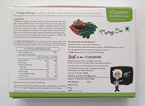 sUpazon sUpazon Moringa Energy Bar, 35g Bar (1 Box: 5 Bars)