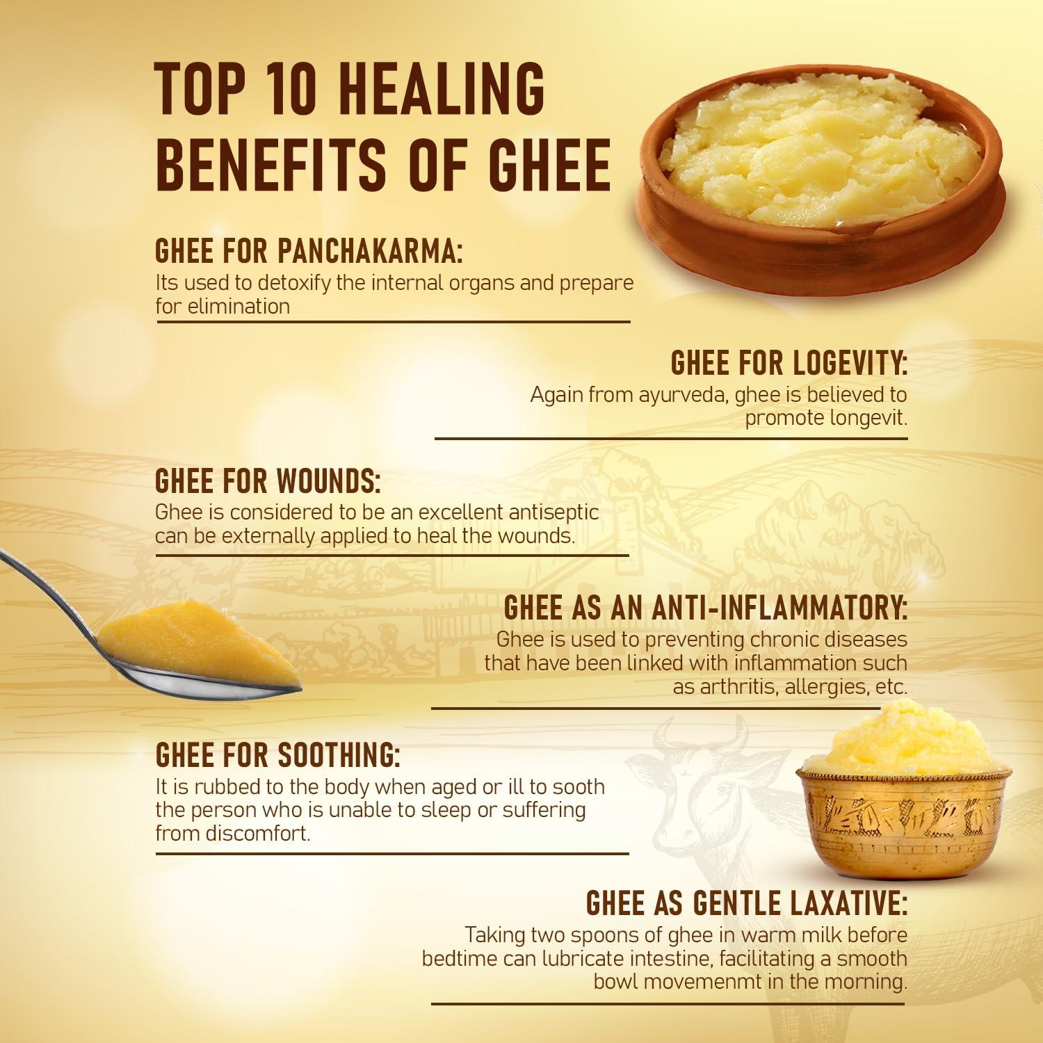 Go Fresho Go Fresho A2 Desi Cow ghee|Vedic Bilona Method|Pure, Natural & Health|500 ml Glass Bottle