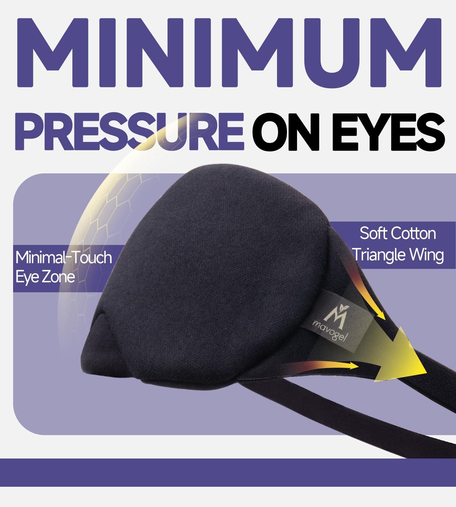 Mavogel Mavogel Cotton Sleep Eye Mask - Updated Design Light Blocking Sleep Mask, Soft and Comfortable Night Eye Mask for Men Women, Eye Blinder for Travel/Sleeping/Shift Work, Includes Travel Pouch, Black