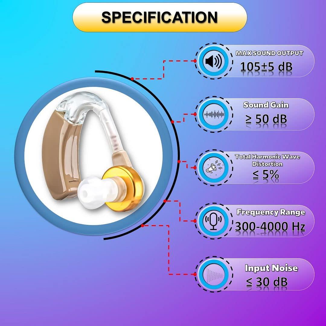 Enlinea Enlinea ENL-19 Behind-The-Ear (Bte) Hearing Aid Machine For Ear Old Age | Suitable For Mild To Moderate Hearing Loss (Pack of 2)