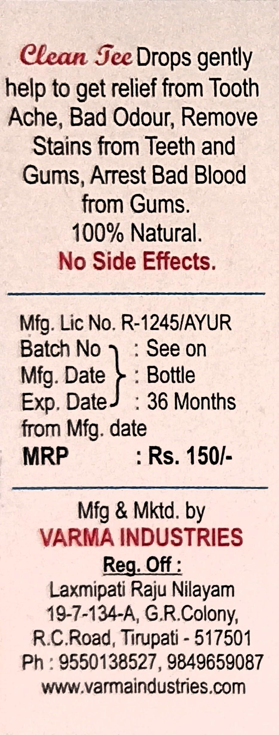 Clean Tee Clean Tee Cleaning Oil Reduces Toothache