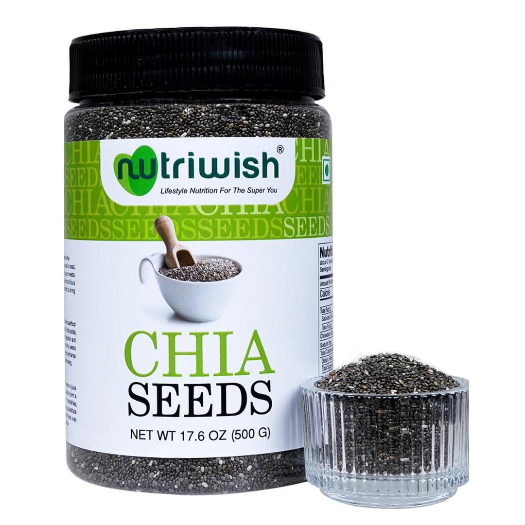 Nutriwish Nutriwish Premium Chia Seeds 500 gm | - Omega-3 and Fiber Rich Superfood