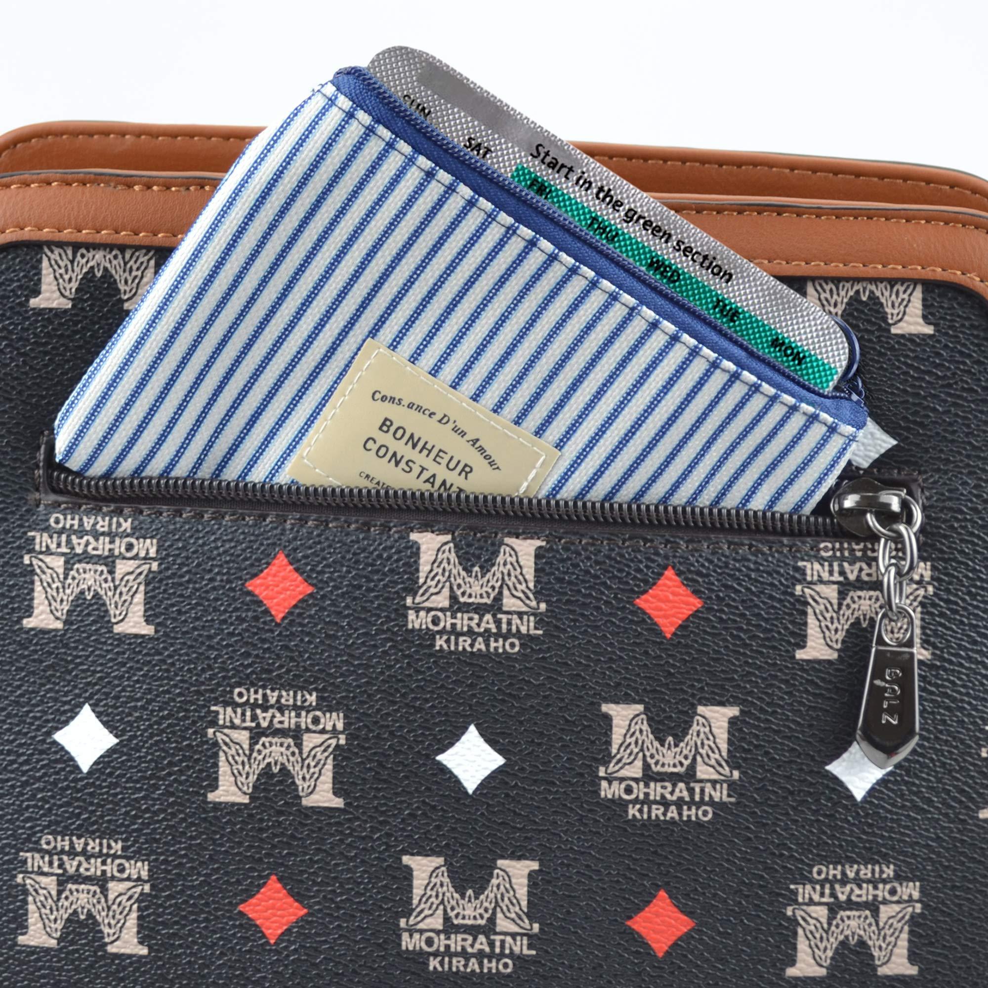 pinklilycare 2 Pack Birth Control Pill Cases with 3\"4\" for Women Privacy Protection Contraceptive Medicine Case Holder Packet Sleeve Pocket Pouch Wallet