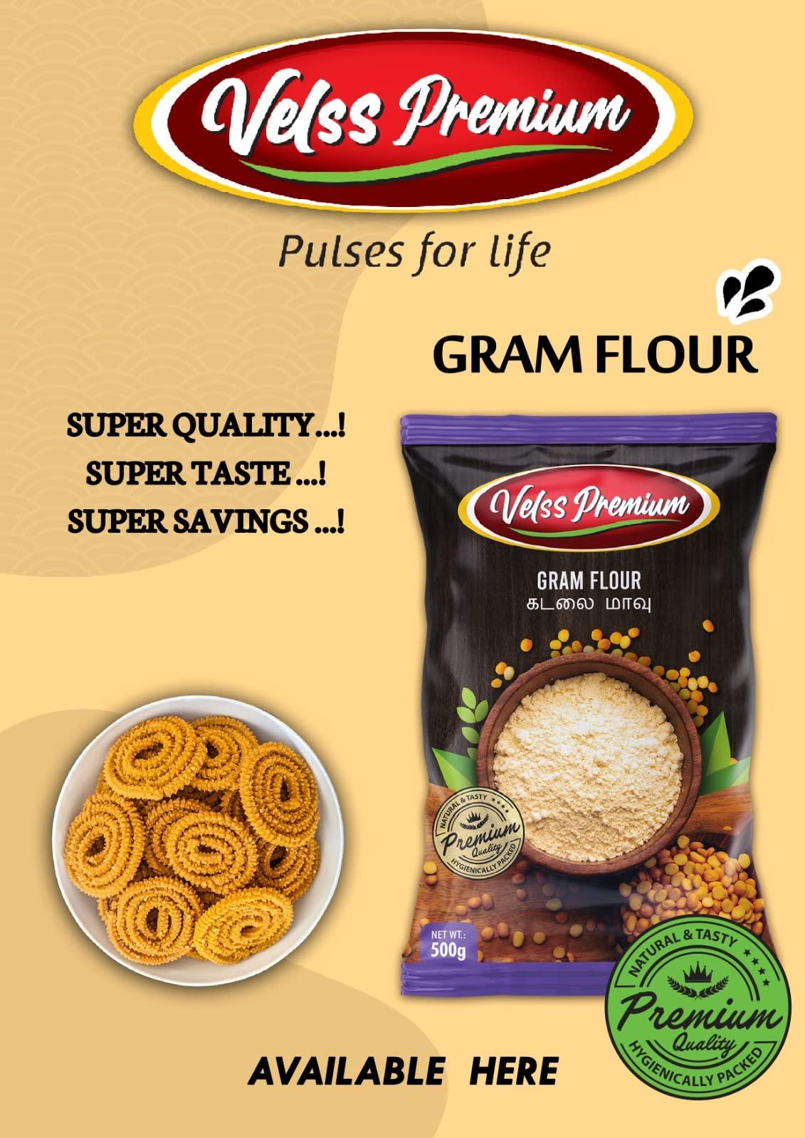 Velss Premium Velss Premium Gram Flour/Kadalai Maavu/Besan - 500gm (Pack of 4)