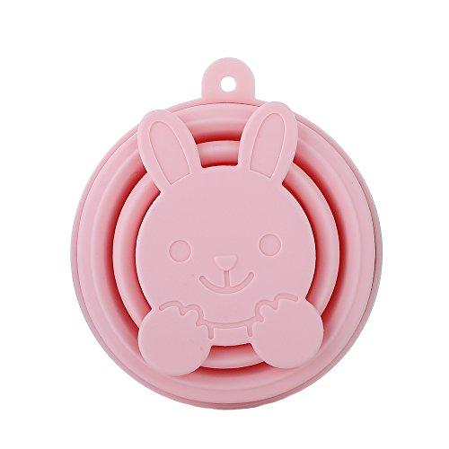 LUCKY CLOVER Collapsible Silicone Cup for Sterilizing Menstrual Cups and Storing Your Diva Cup - Foldable for Travel(1Pink)
