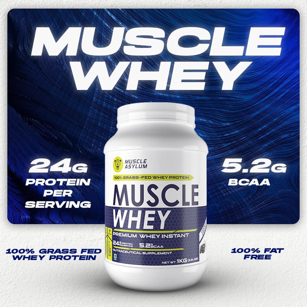 Muscle Asylum Muscle Asylum Premium Whey Protein l 1kg, 25 Servings l Cookie & Cream l With Genuine Lab Reports l Muscle Building & Recovery | Increased Muscle