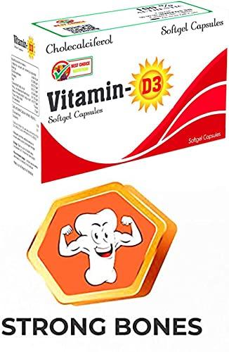 BEST CHOICE NUTRITION Best Choice Nutrition vitamin D3 (Vitamin D3-Cholecalciferol) One-A-Week For Strong Bones, Muscles, Immune System (Pack of 20 No softgel)