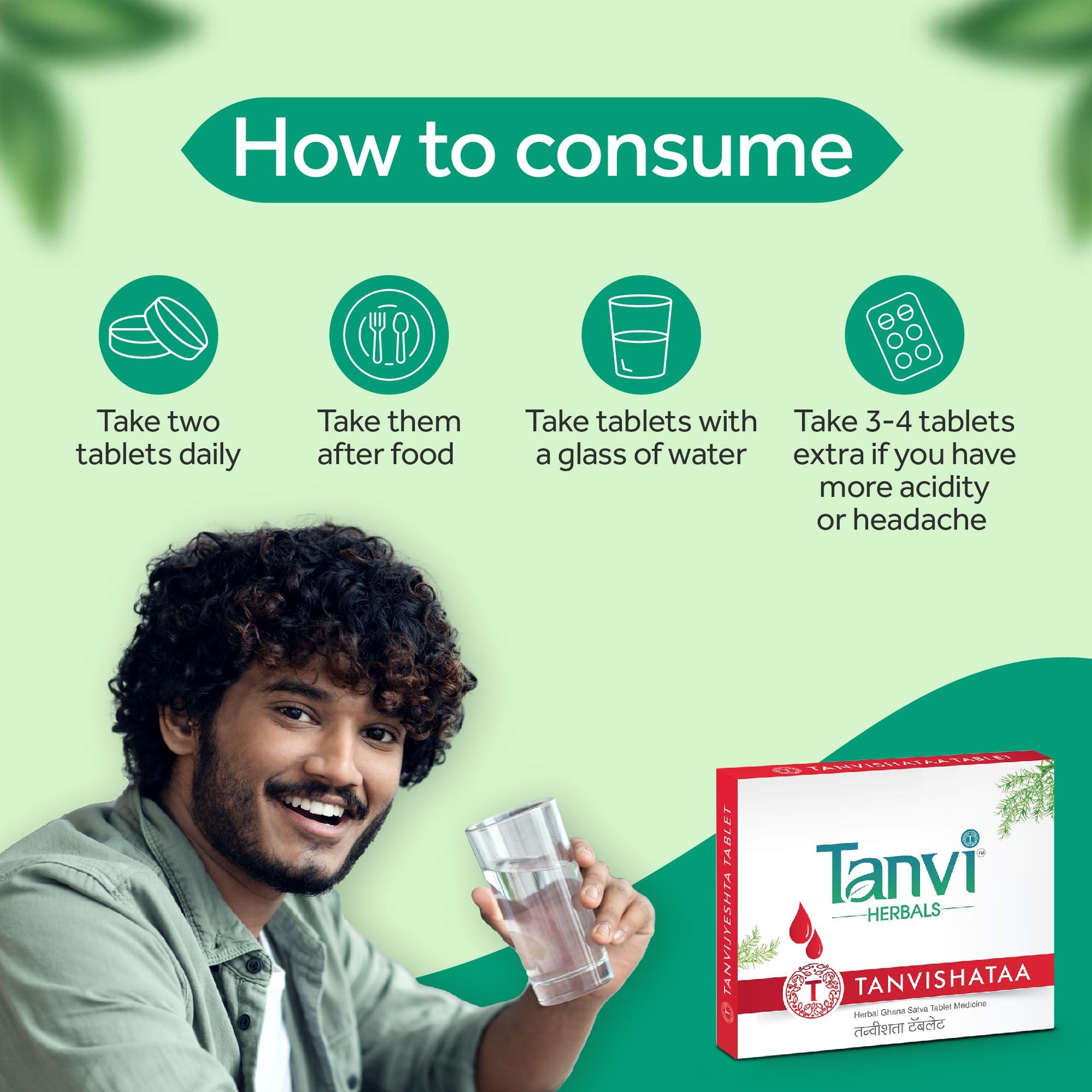 Tanvi Herbals Tanvi Herbals Tanvishataa Tablet | Herbal Supplement For Immunity | Acidity | Headache & Weakness | Herbal Supplement | Highly Effective | Suitable For All Ages | 180 Tablets