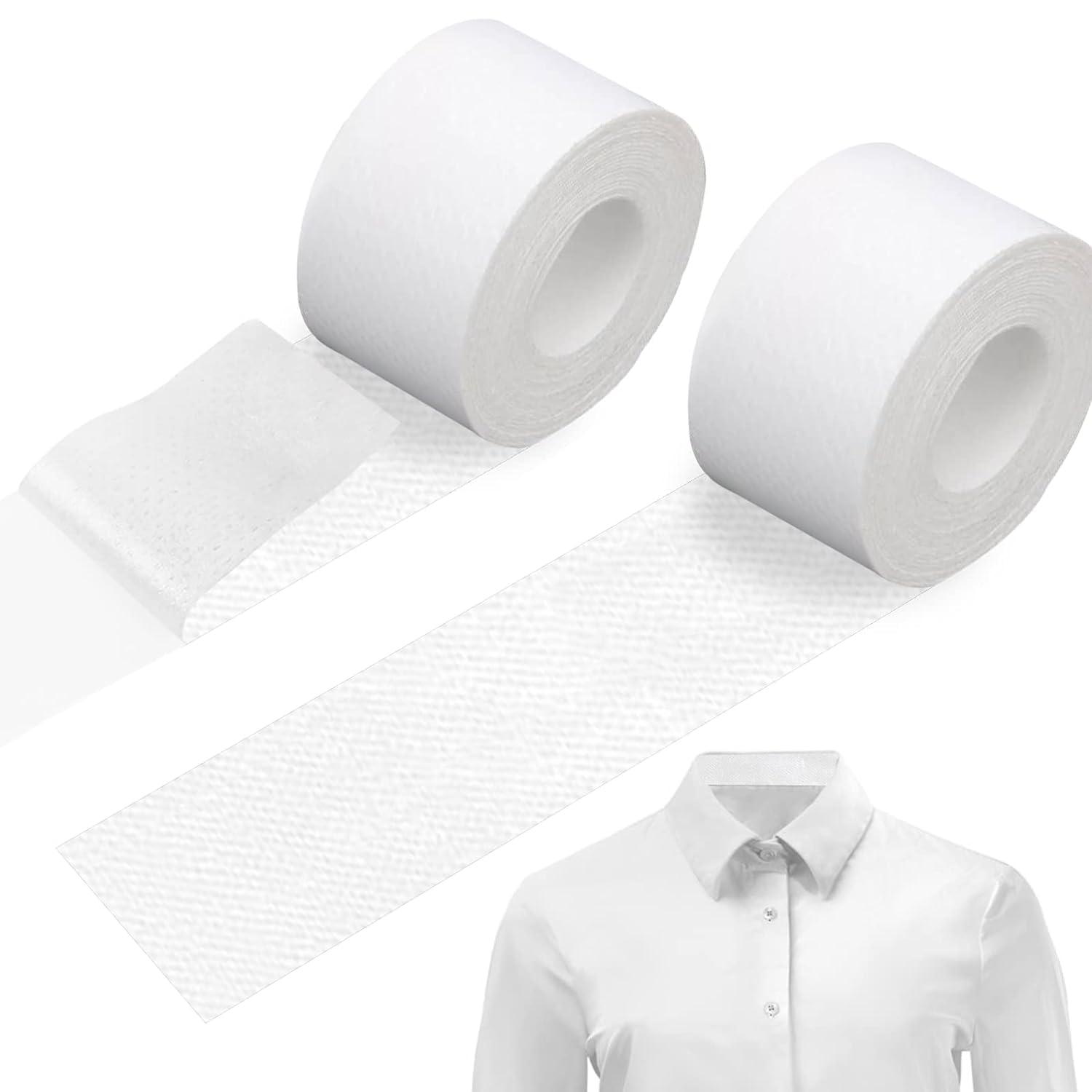 Wrixty Wrixty Self Adhesive Shirt Collar Protector Disposable Collar Protector Invisible Sweat Pads Hat Shirt Neck Liner Armpit Tape Collar Protectors for Shirts Against Sweat Stains (White)