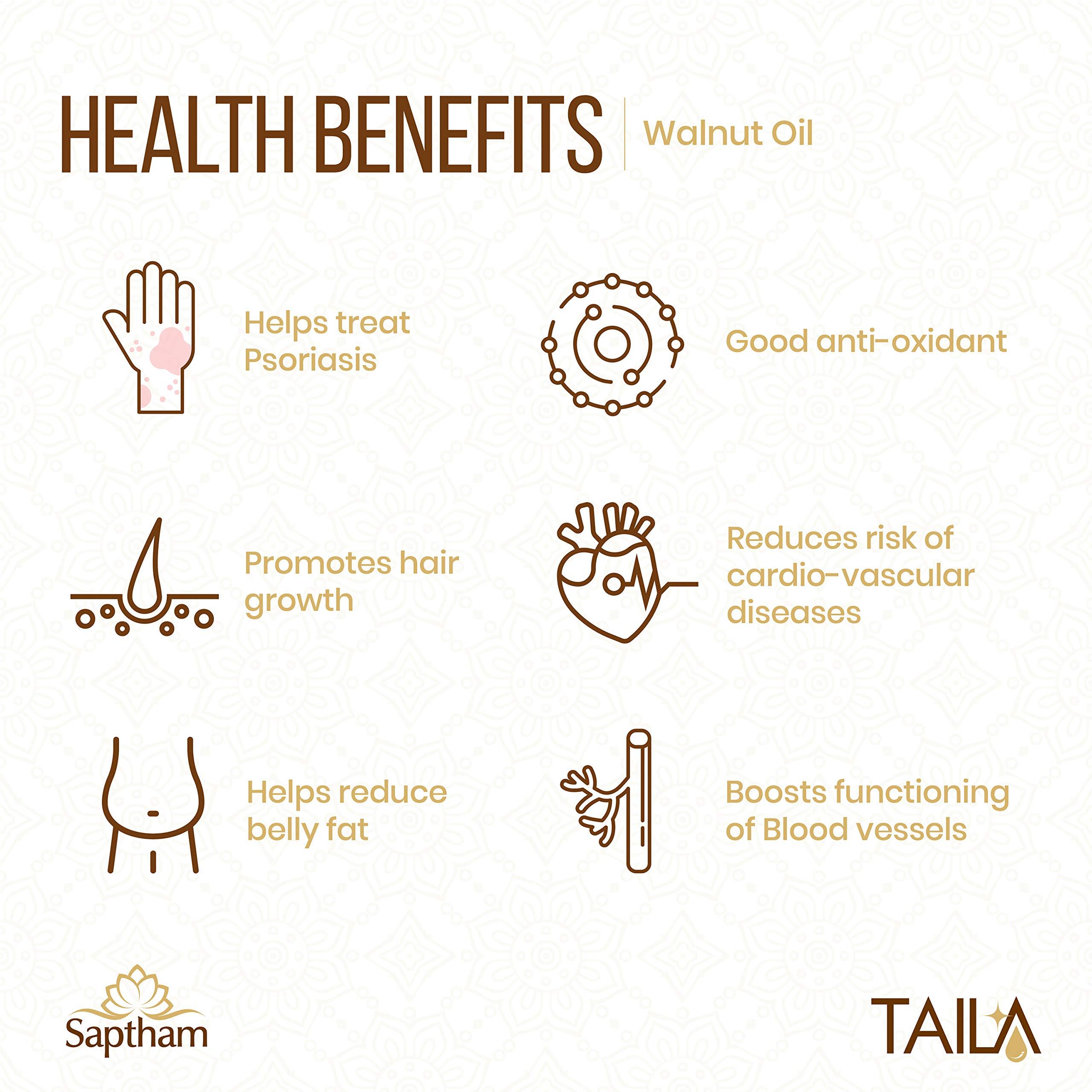 Saptham Saptham Taila 100% Wood Pressed/Cold Pressed Walnut Oil (100 ML)