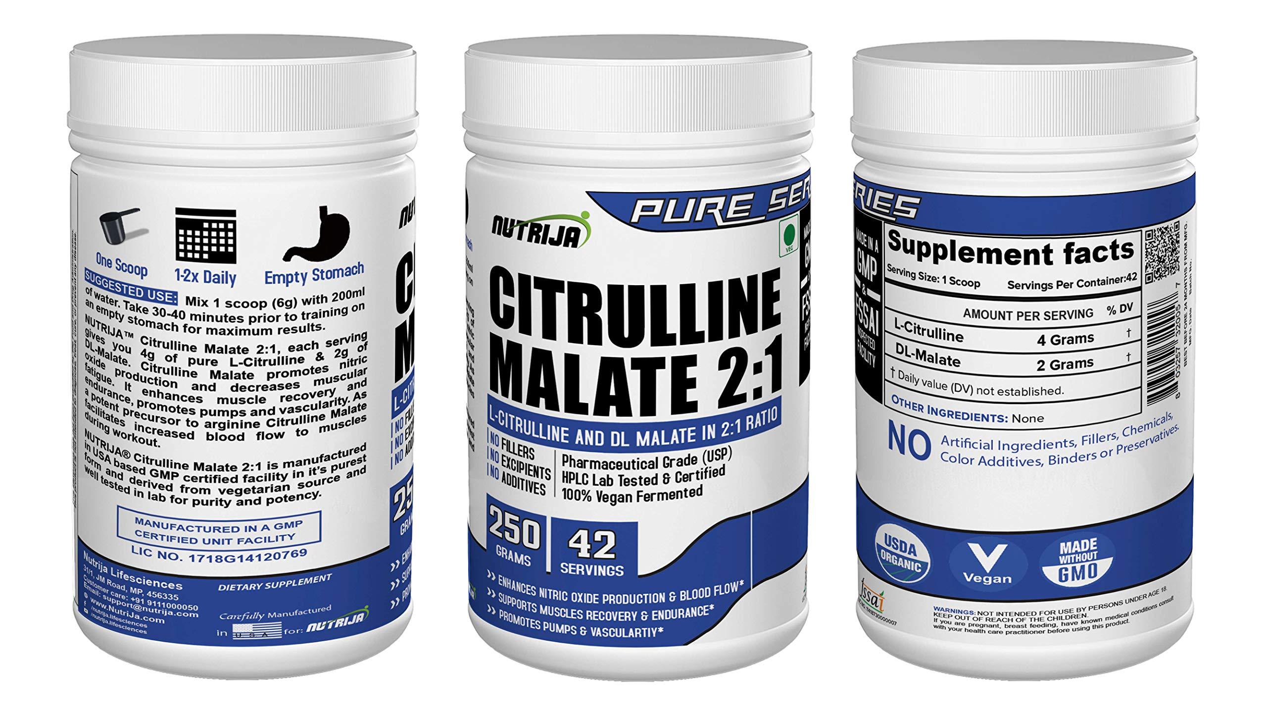 NutriJa NutriJa Citrulline Malate- 250 Grams (Blueberry Lemonade), Powder